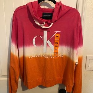 Calvin Klein Jeans Cropped Tie-Dye Hoodie NWT